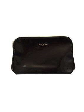Lancôme Paris Black Patent Makeup Bag Cosmetic Bag With Gold Zipper